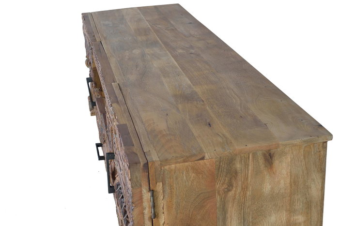 GINER Y COLOMER Mueble TV de madera de mango recuperada natural